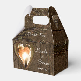 Rustic Tree Heart Wedding Foto Vielen Dank Geschenkschachtel