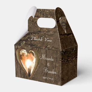 Rustic Tree Heart Wedding Foto Vielen Dank Geschenkschachtel