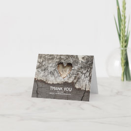 Rustic Tree Wood Heart Wedding Vielen Dank Dankeskarte