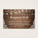 Rustic Twinkle Lights Wedeymoon Fund Card<br><div class="desc">Rustikale Twinkle Lights Wedding Honeymoon Fund / Honeymoon Wish Card. (1) Für weitere Anpassungen klicken Sie bitte auf den Link "Weiter anpassen" und verwenden Sie unser Designwerkzeug,  um diese Vorlage zu ändern. (2) Wenn Sie Hilfe oder passende Artikel benötigen,  kontaktieren Sie mich bitte.</div>