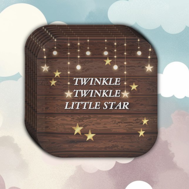 Rustic Twinkle Twinkle Little Star Baby Dusche Pappteller (Von Creator hochgeladen)
