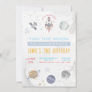 Rustic Two - Die Geburtstagsparty des Mondes Outer Einladung