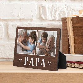 Rustic Two Foto Papa Grandpa Fotoplatte