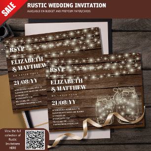 RUSTIC UAWG Mason Jars Strings Lights Budget Postkarte
