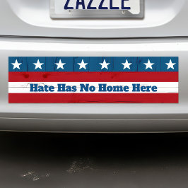 Rustic USA Patriotic Flag "Hate has no Zuhause Her Autoaufkleber