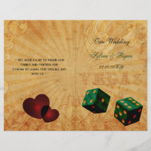 Rustic Vegas Emerald Green gefaltetes Hochzeitspro
