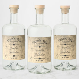 Rustic Vielen Dank für Ihr Geschenk Skriptnamen Ch Alkoholflaschenetikett