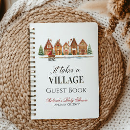 Rustic Village House Winter Baby Showbook Notizbuch