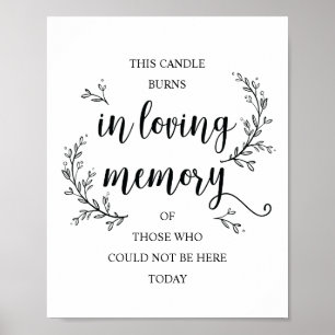 Rustic Vines Hochzeit Gedenktafel (KERZE) Poster