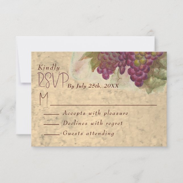 Rustic Vineyard Wedding RSVP Card (Vorderseite)