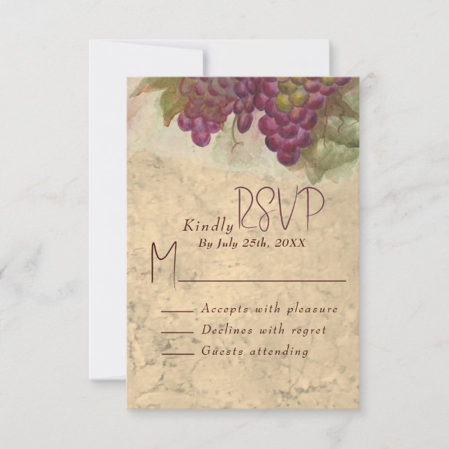 Rustic Vineyard Wedding RSVP Response Card (Vorderseite)