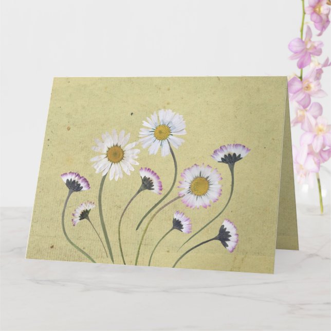 Rustic Vintag Daisies Einfaches Design Karte (Orchidee)