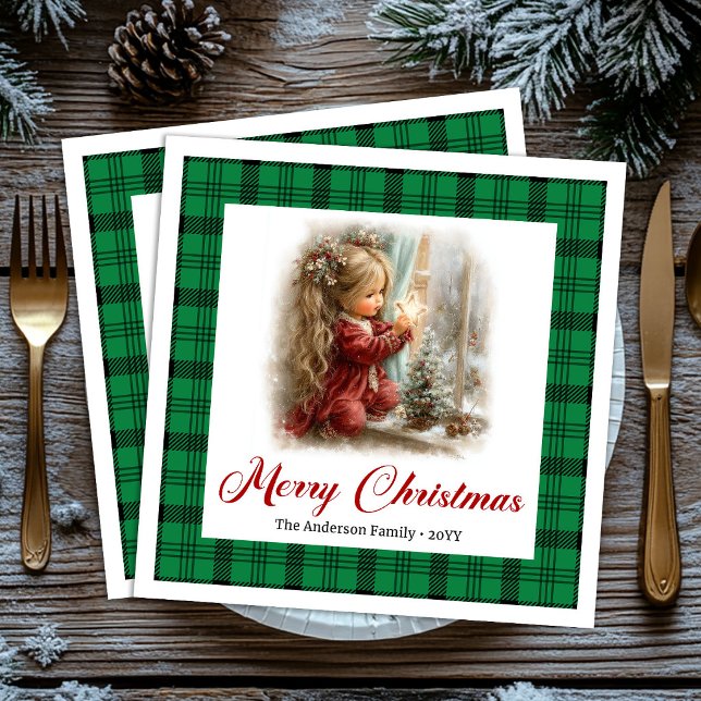 Rustic Vintage Dinner Setting Holiday Scene Napkin Serviette (Rustic Vintage Dinner Setting Holiday Scene Napkins)