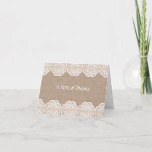 Rustic Vintage Doily Thank You Card Dankeskarte