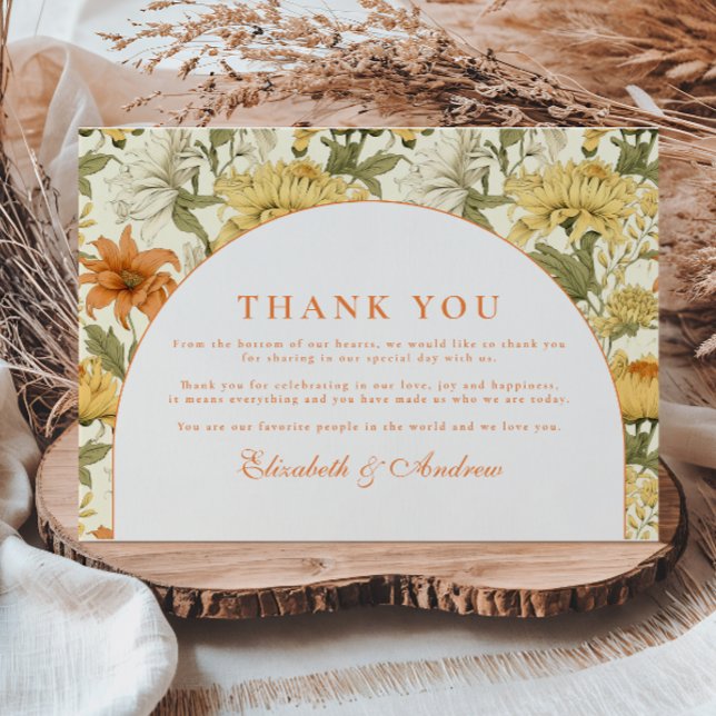 Rustic Vintage Floral Wedding Dankeskarte (Von Creator hochgeladen)