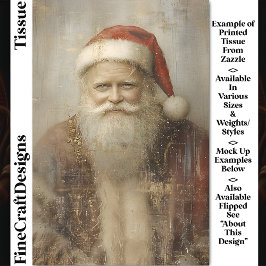 Rustic Vintage Santa Claus Portrait DZ1R Decoupage Seidenpapier