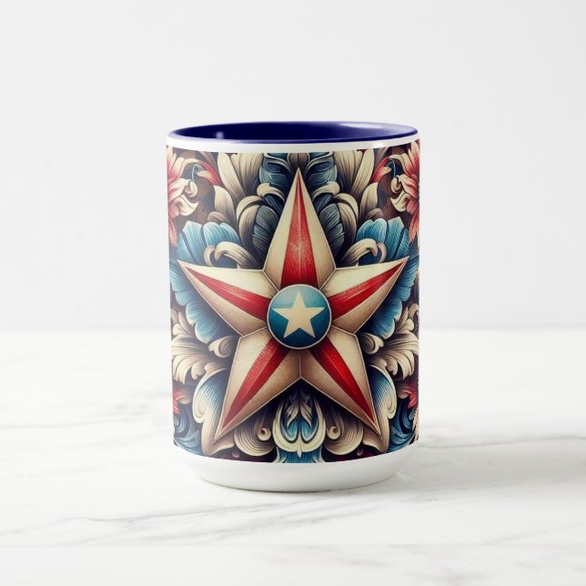 rustic/vintage USA/patriotic Tasse (Zentrum)