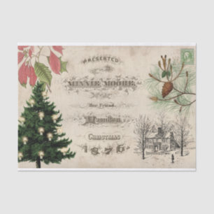 Rustic Vintage Weihnachten Botanisches Ephemera Seidenpapier