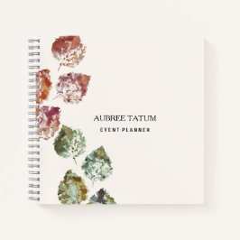 Rustic Watercolor Art Falling Leaves Autumn Notizbuch