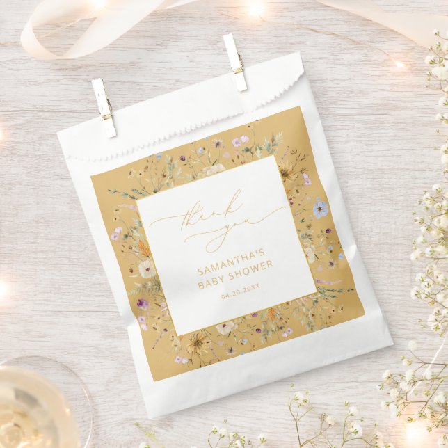 Rustic Watercolor Babydusche Vielen Dank für Ihre  Geschenktütchen (Ausgeschnitten)