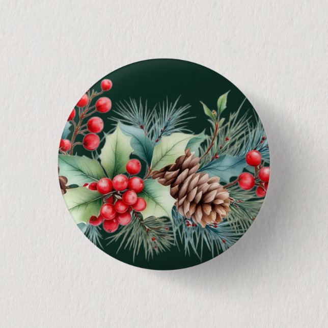 Rustic Watercolor Border Button (Vorderseite)