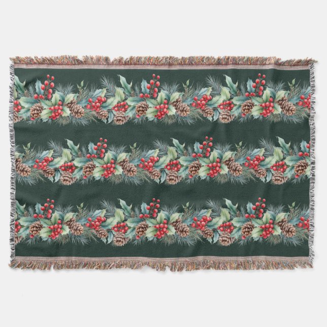 Rustic Watercolor Border Decke (Vorderseite)