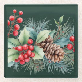 Rustic Watercolor Border Glasuntersetzer