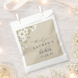 Rustic Watercolor Daisy Brautparty Vielen Dank Geschenktütchen