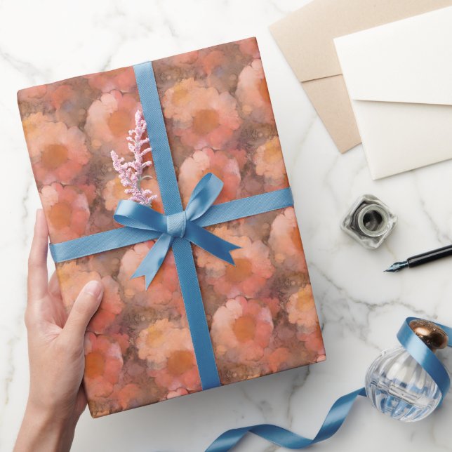 Rustic Watercolor Daisy Floral Pattern Geschenkpapier (Schenken)