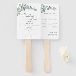 Rustic Watercolor Eucalyptus Greenery Wedding Fächer