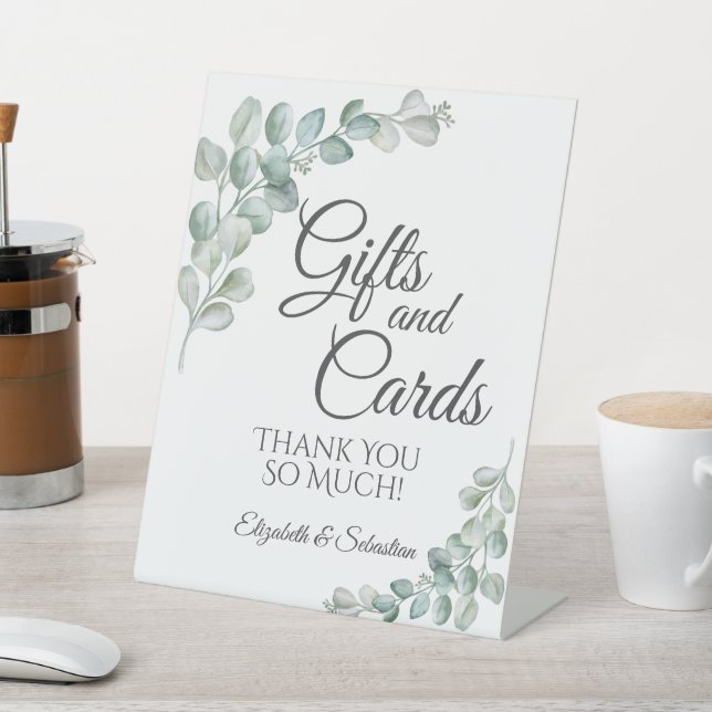 Rustic Watercolor Eucalyptus Greenery Wedding Sockelschild (In SItu)