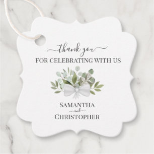 Rustic Watercolor Eucalyptus Wedding Vielen Dank Geschenkanhänger
