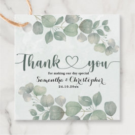 Rustic Watercolor Eukalyptus Greenery Vielen Dank Geschenkanhänger