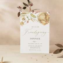 Rustic Watercolor Fall Turkey Friendsgiving Dinner