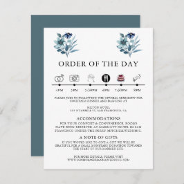 rustic watercolor illustration blue floral bouquet begleitkarte