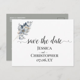 rustic watercolor illustration floral arrangement ankündigungspostkarte