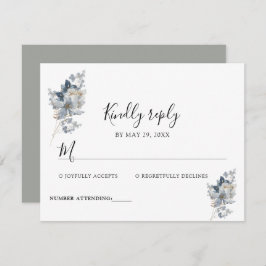 rustic watercolor illustration floral arrangement RSVP karte