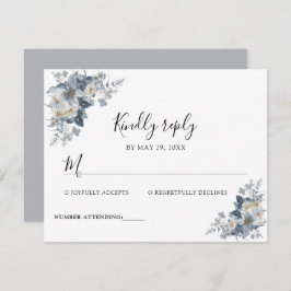 rustic watercolor illustration of a floral RSVP karte
