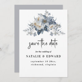 rustic watercolor illustration of a floral save the date