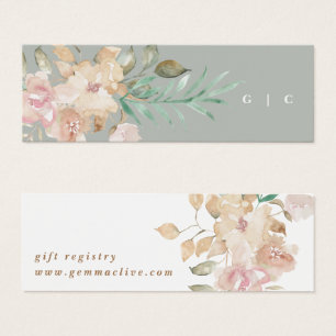 Rustic Watercolor Sage Green Gift Registry Cards