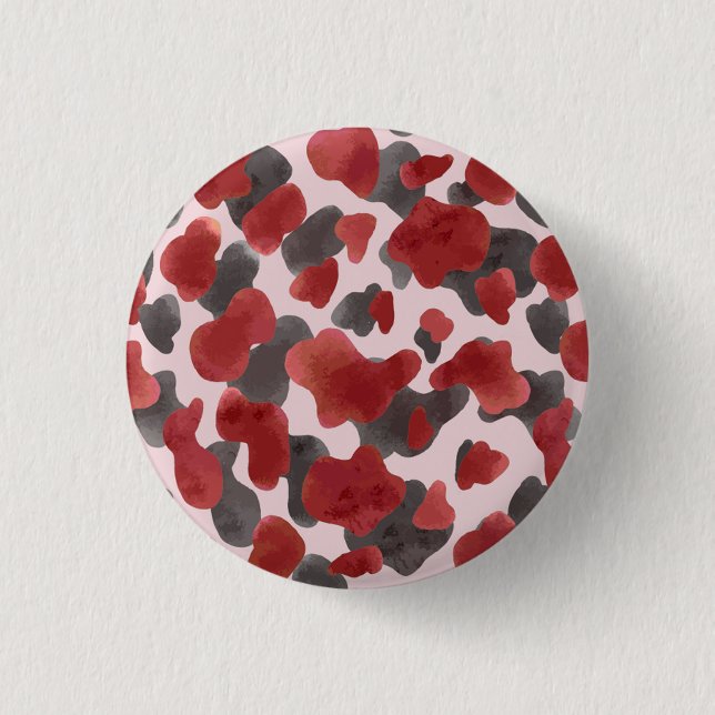 Rustic Watercolor Winter Animal Print Button (Vorderseite)