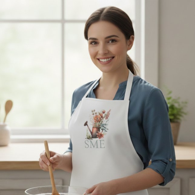 Rustic watering can floral schürze (Rustic watering can floral apron)