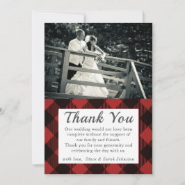 Rustic Wedding Foto Danke Kariert Red Tartan