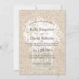 Rustic Wedding Gipskraut Mason Jar Einladung