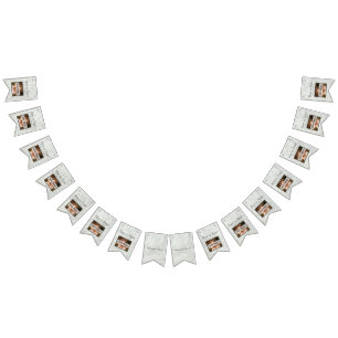 Rustic Wedding Grey Wood Fügen Sie Ihre Fotos hinz Wimpelkette