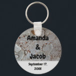 Rustic Wedding Guest Tree Bark Foto Bevorzugung Schlüsselanhänger<br><div class="desc">Suchen Sie einen rustikalen Gefallen für Ihre Hochzeit im Freien? Karo aus diesem preiswerten Schlüsselanhänger mit einem naturnahen Foto, das das einzigartige Muster der Baumrinde aufnimmt. Dieses wunderschöne Naturmuster zeichnet sich durch Wirbel aus Grau mit goldbraunen und roten Motiven aus. Die Namen der Braut und des Bräutigams und das Hochzeitstag...</div>