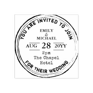 Rustic Wedding Invitation INK Briefmarke Trending  Gummistempel