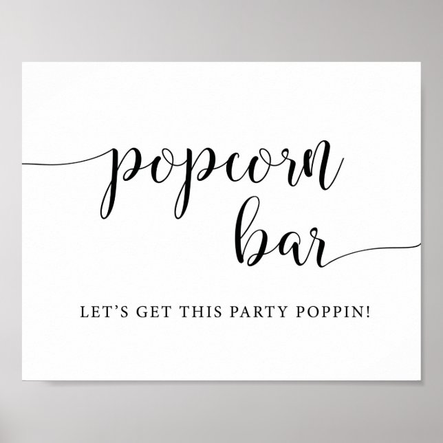 Rustic Wedding Popcorn Bar Popcorn Gefallen Zeiche Poster (Vorne)