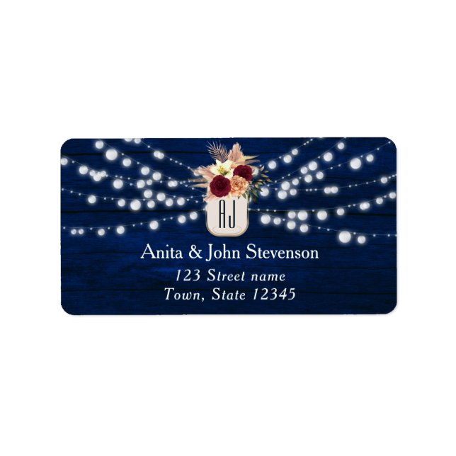 Rustic Wedding Return-Adressetikett Adressaufkleber (Vorne)