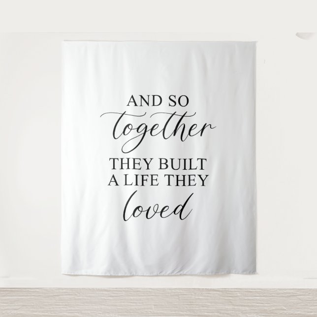 Rustic Wedding | Romantic Wedding Quote Banner Wandteppich (Vorderseite)